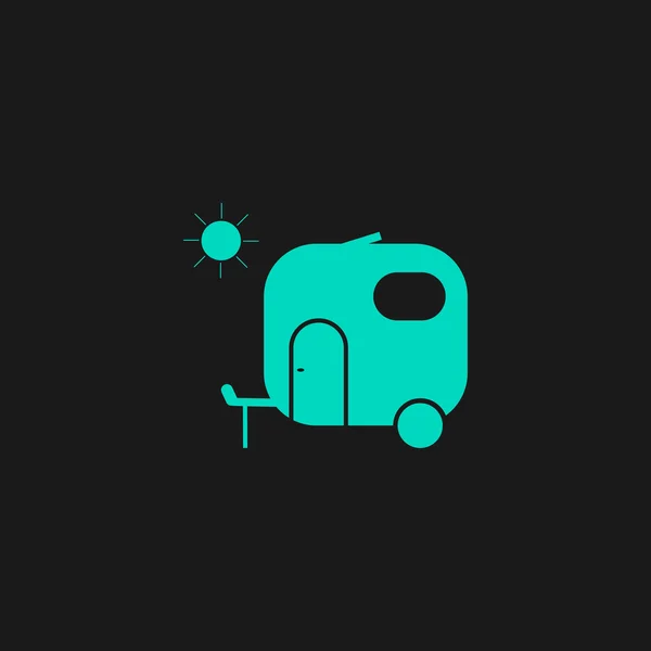 Travel trailer flat icon — Stock Vector