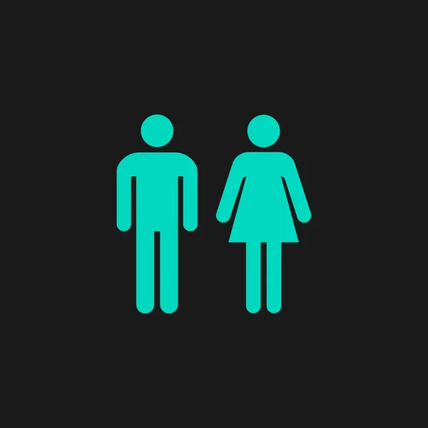 Iconos de hombre y mujer, letrero de baño, icono de baño — Archivo Imágenes Vectoriales