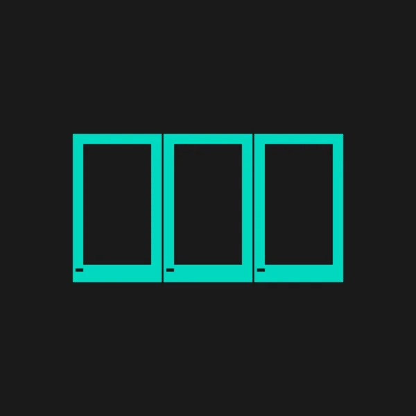 Trois icône de fenêtre, signe et bouton — Image vectorielle