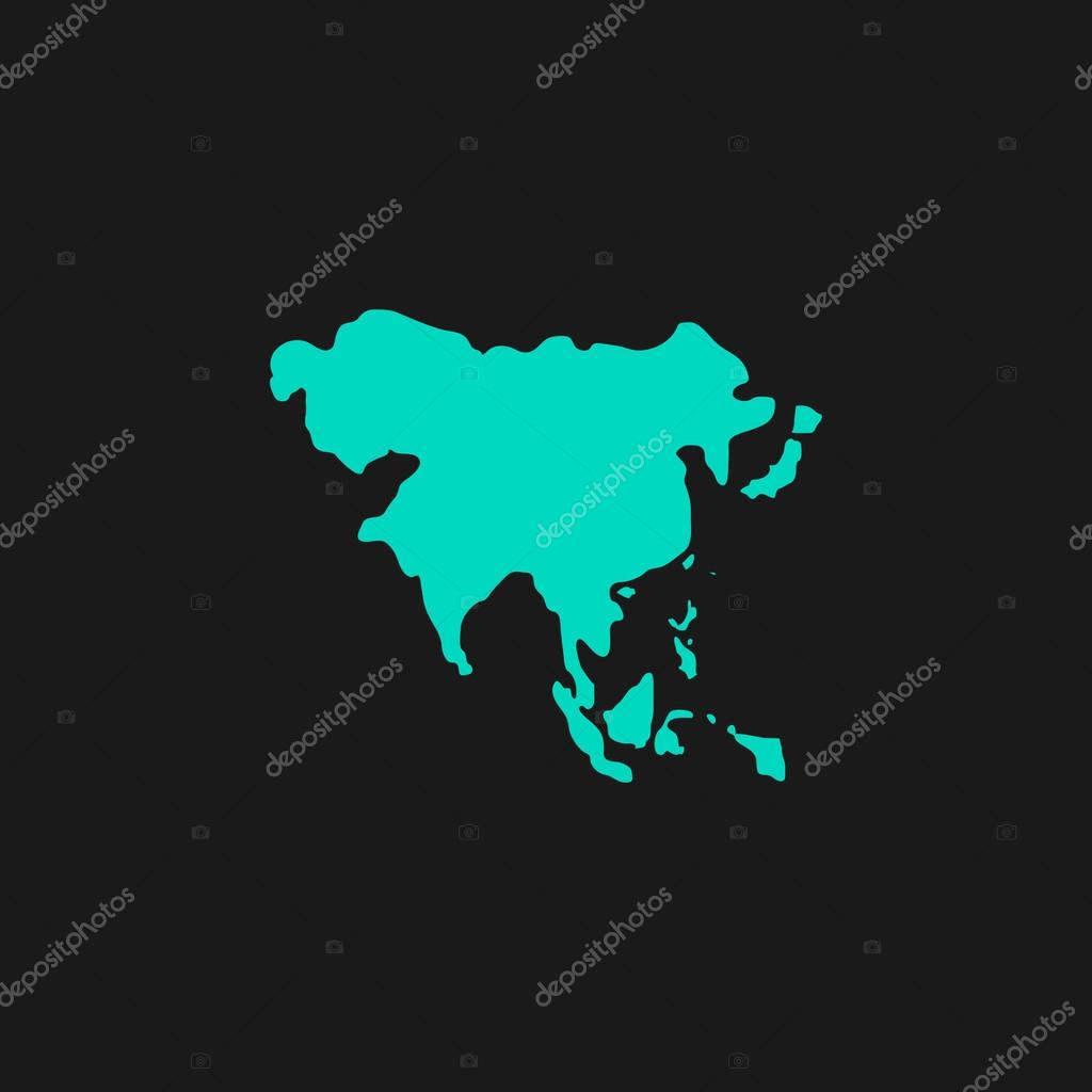 Asia map. Flat simple modern illustration pictogram. Collection concept symbol for infographic project and logo