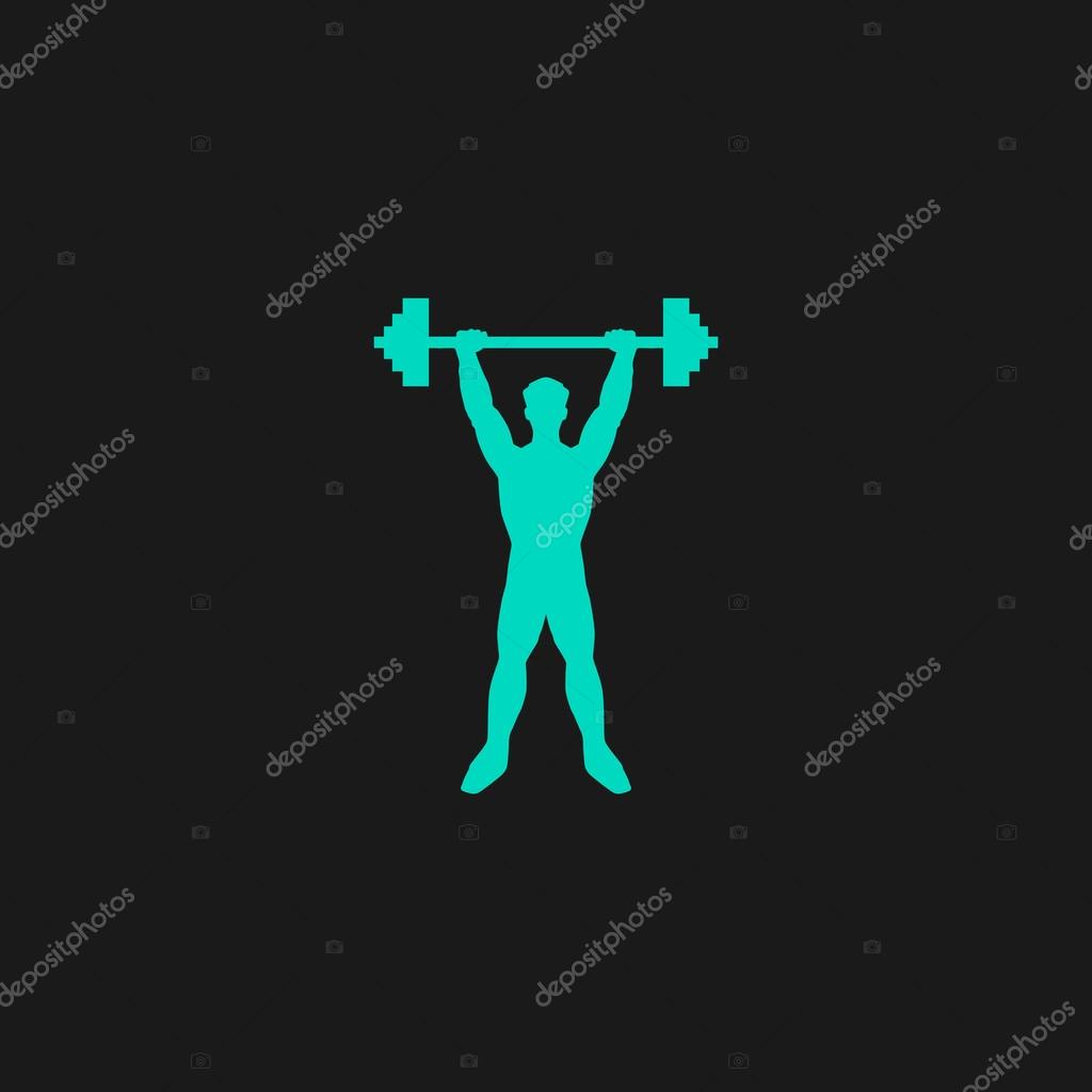 Strong man. Flat simple modern illustration pictogram. Collection concept symbol for infographic project and logo