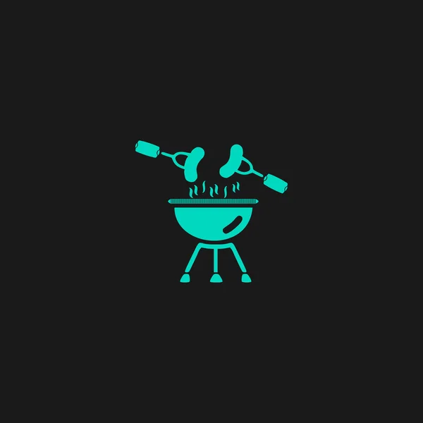 Grill eller grill ikon — Stock vektor