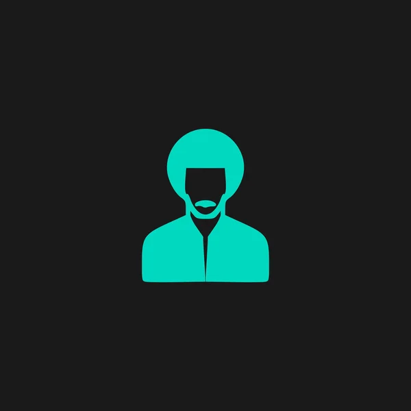 Homme rastafari icône plate — Image vectorielle