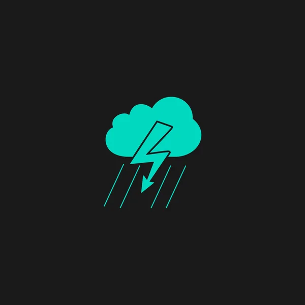 Cloud thunderstorm lightning rain icon — Stock Vector