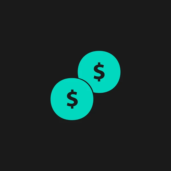 Dolarů peníze mince ikona - vektor — Stockový vektor