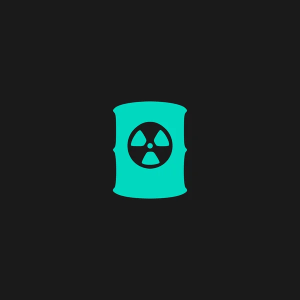 Container met radioactief afval vector pictogram — Stockvector