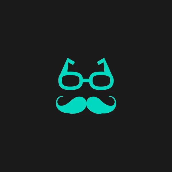 Gafas nerd y bigotes — Vector de stock