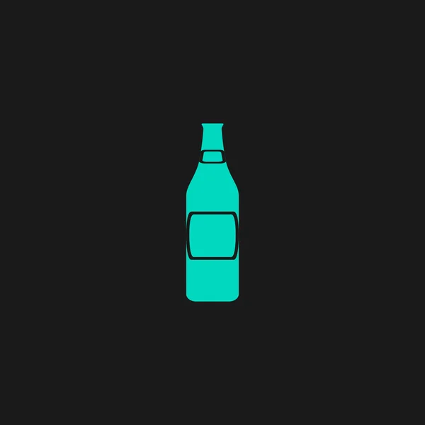 Botella de cerveza icono plano — Vector de stock