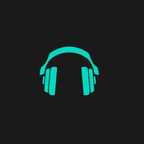 Retro headphone flat icon — стоковый вектор