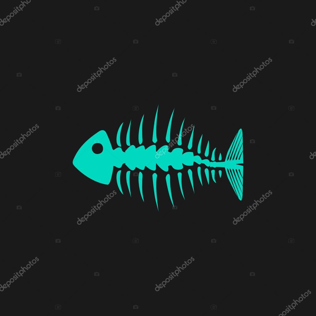 Fishbone. Flat simple modern illustration pictogram. Collection concept symbol for infographic project and logo