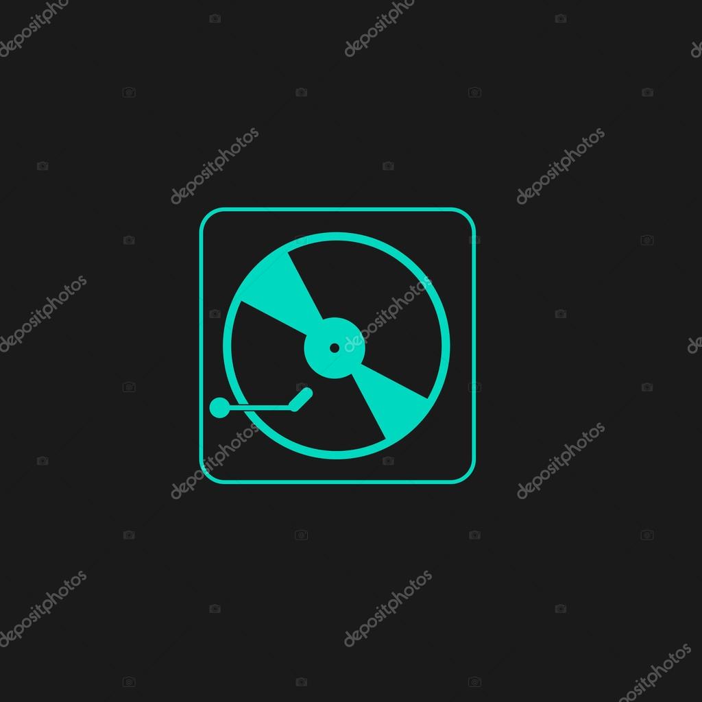 Vinyl record player. Flat simple modern illustration pictogram. Collection concept symbol for infographic project and logo