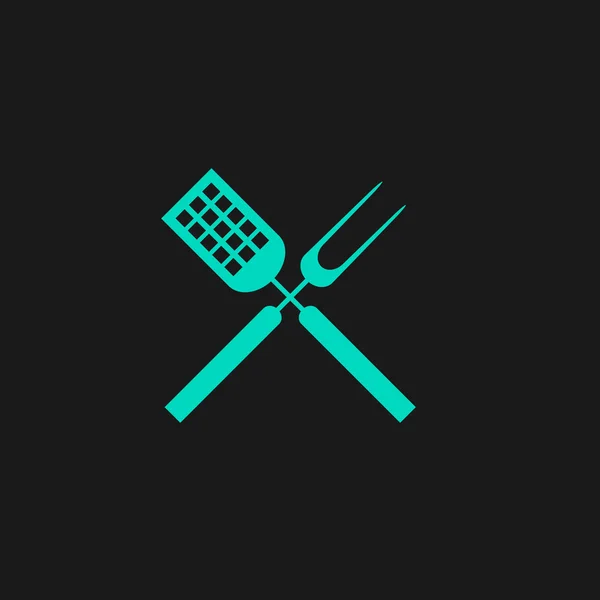 Barbecue utensils flat icon — Stock Vector