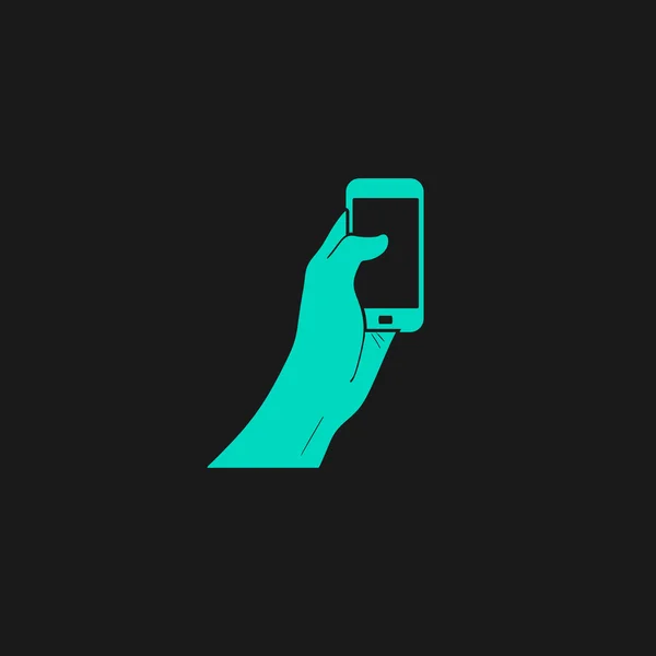 Telefone celular no ícone mão — Vetor de Stock