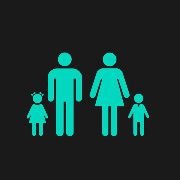 Familia Apartamento Icono — Vector de stock