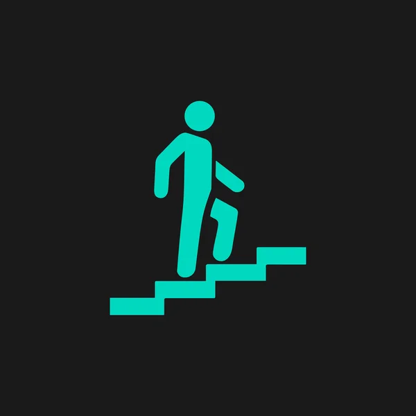 Man on Stairs going up symbol, vector — Stock Vector