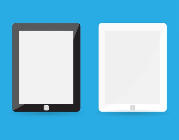 Tableta de ordenador con pantalla blanca en blanco. vector ilustración realista . — Vector de stock