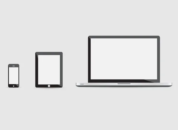 Laptop smartphone och tablet mockup — Stock vektor