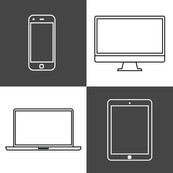 Set di dispositivi digitali — Vettoriale Stock