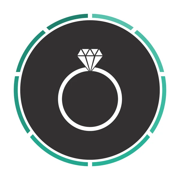 Gyémánt gyűrű számítógép szimbólum — Stock Vector