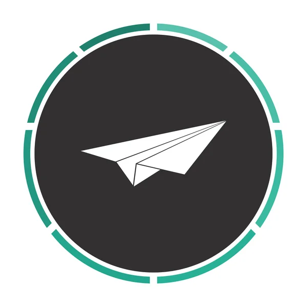 Papírové letadlo počítače symbol — Stockový vektor