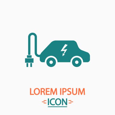 Elektrikli otomobil bilgisayar simgesi