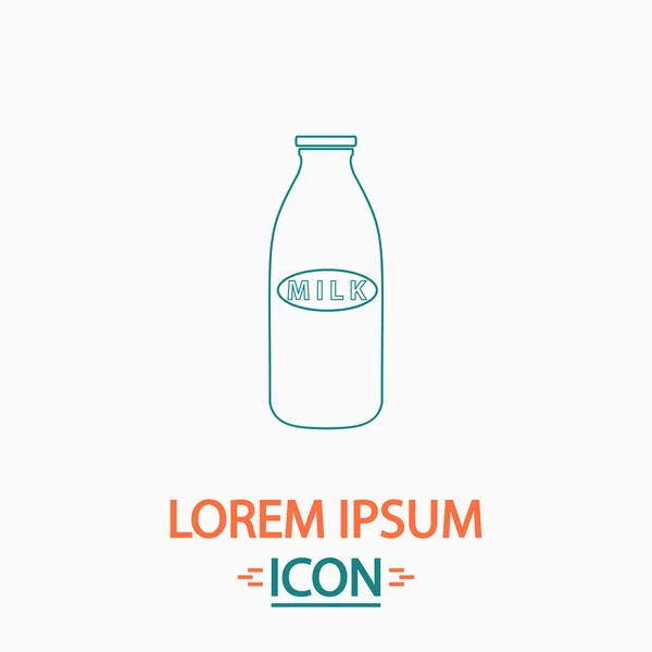 Símbolo ordenador botella de leche — Vector de stock