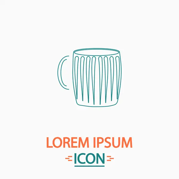 Taza de cerveza símbolo del ordenador — Vector de stock