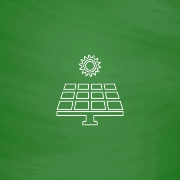 Símbolo de computador de energia solar — Vetor de Stock