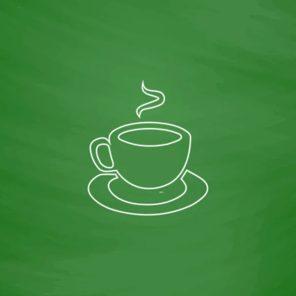 Café caliente símbolo de la computadora — Vector de stock