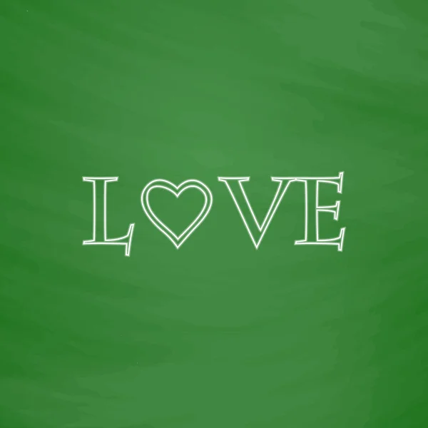 Texte Amour ordinateur symbole — Image vectorielle