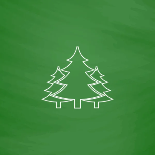 Chritmas świerk komputer symbol — Wektor stockowy