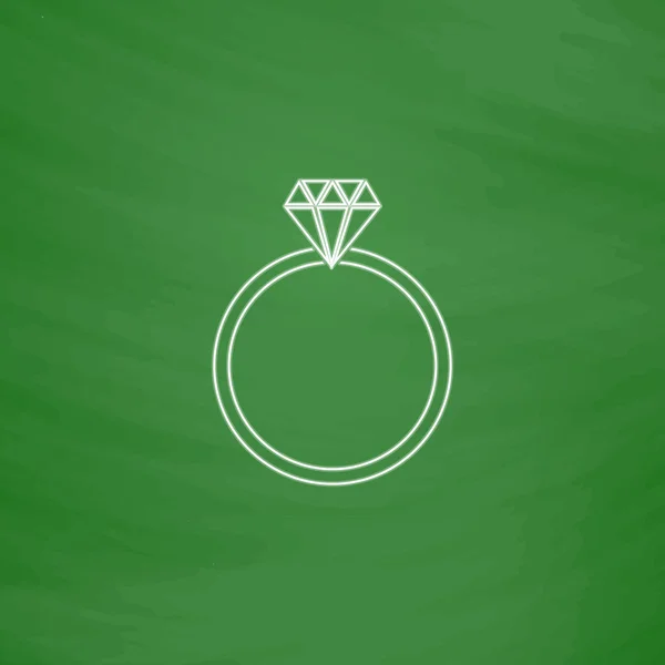 Bague diamant symbole ordinateur — Image vectorielle