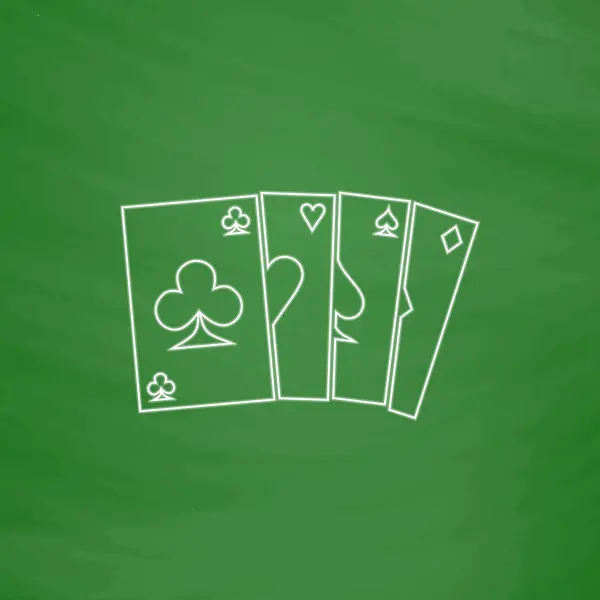 Cartas de Poker símbolo de computador — Vetor de Stock