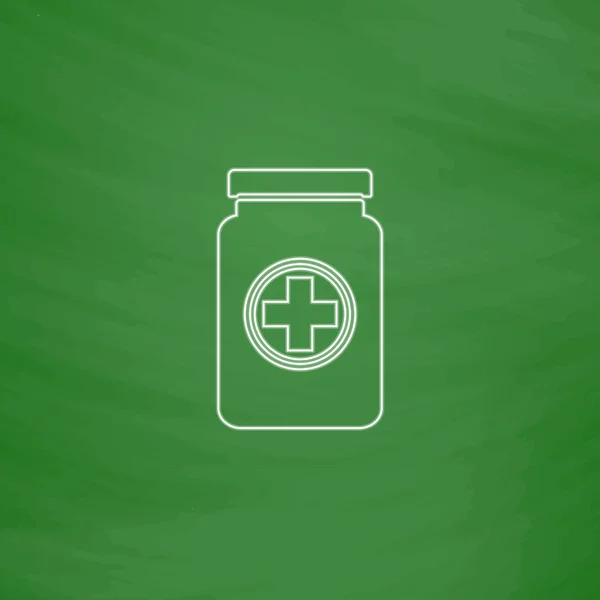 Simbol komputer botol obat - Stok Vektor