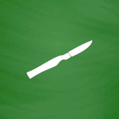 Düz simgesi, işaret ve düğme neşter kesmek