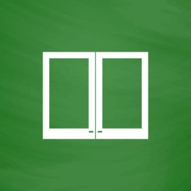 İki plastik pencere simgesi, üye ve düğme