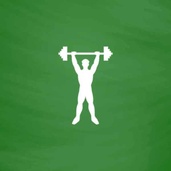 Strong man icon illustration of fitness — Stock Vector