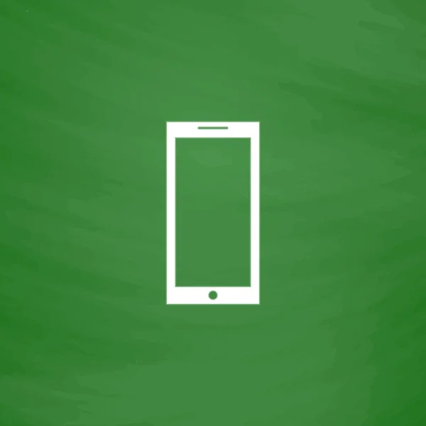 Icono del teléfono inteligente, signo y botón — Vector de stock