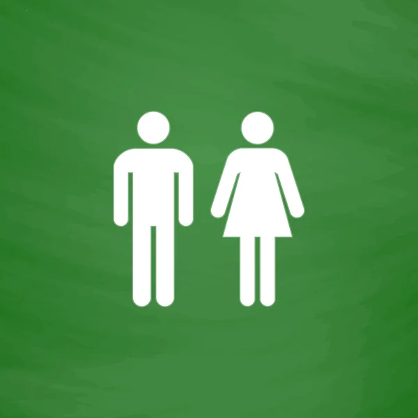 Icônes homme et femme, enseigne de toilette, icône de toilettes — Image vectorielle