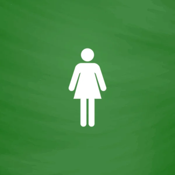 Vrouw pictogram op een grijze achtergrond — Stockvector