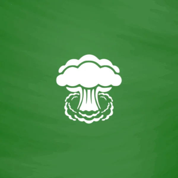 Nuage de champignons, explosion nucléaire, silhouette — Image vectorielle