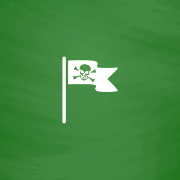 Jolly Roger ou Crânio e Cruz ossos Bandeira pirata —  Vetores de Stock