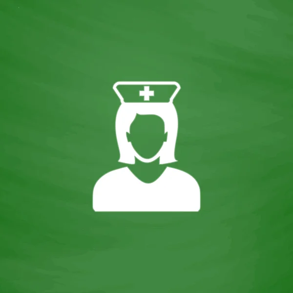 Ícone de enfermeira plana — Vetor de Stock