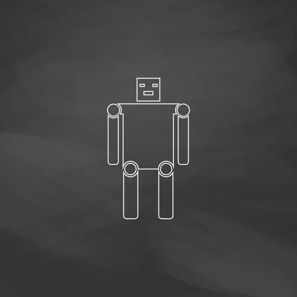 Símbolo de computador robô —  Vetores de Stock