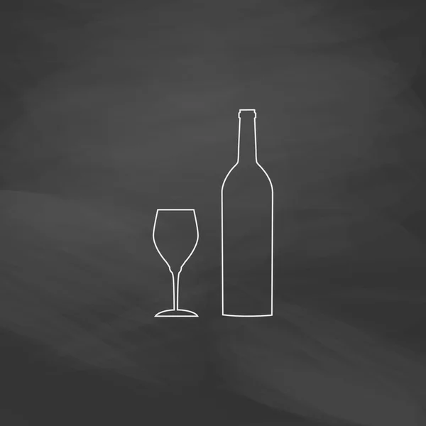 Símbolo de computadora de botella y vidrio — Vector de stock