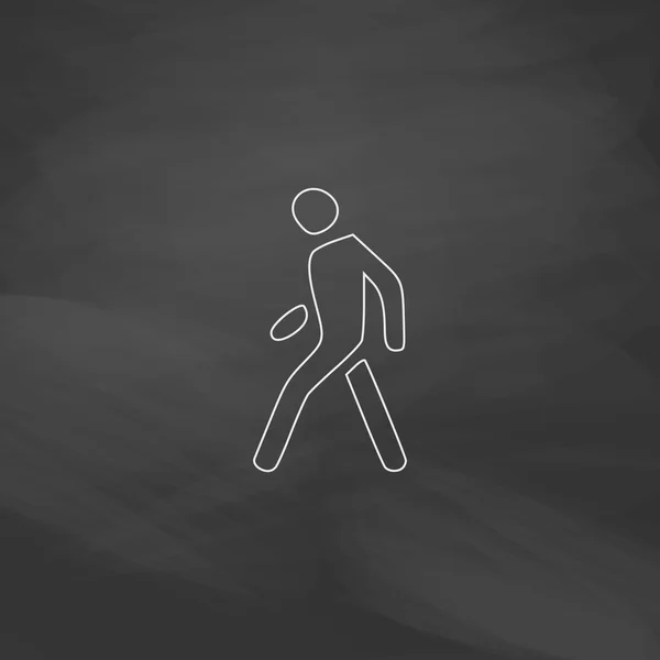 Spaceru człowiek komputer symbol — Wektor stockowy