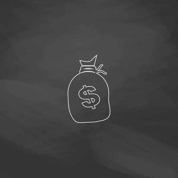 Dinero bolsa símbolo de ordenador — Vector de stock