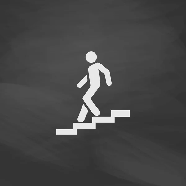 Computersymbol Treppe hinunter — Stockvektor
