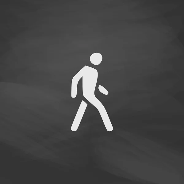 Με τα πόδια ο άνθρωπος υπολογιστή σύμβολο — Διανυσματικό Αρχείο