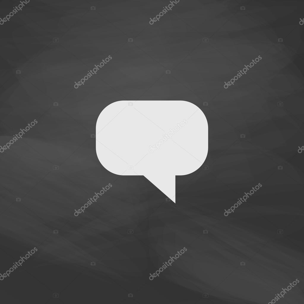 Quote Simple vector button. Imitation draw icon with white chalk on blackboard. Flat Pictogram and School board background. Illustration symbol